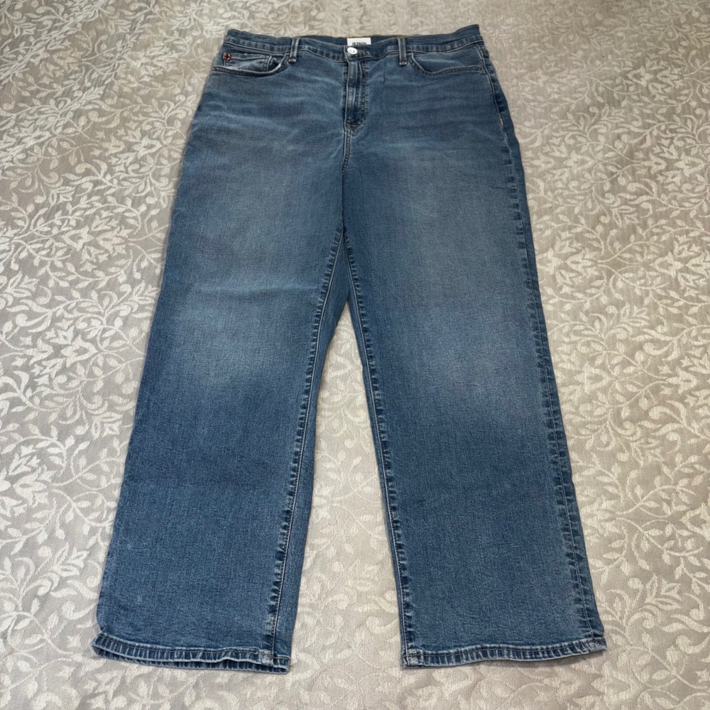 Hudson Noa Jeans Women 33 Blue Excellent Wide Leg High Rise Stretch Denim
